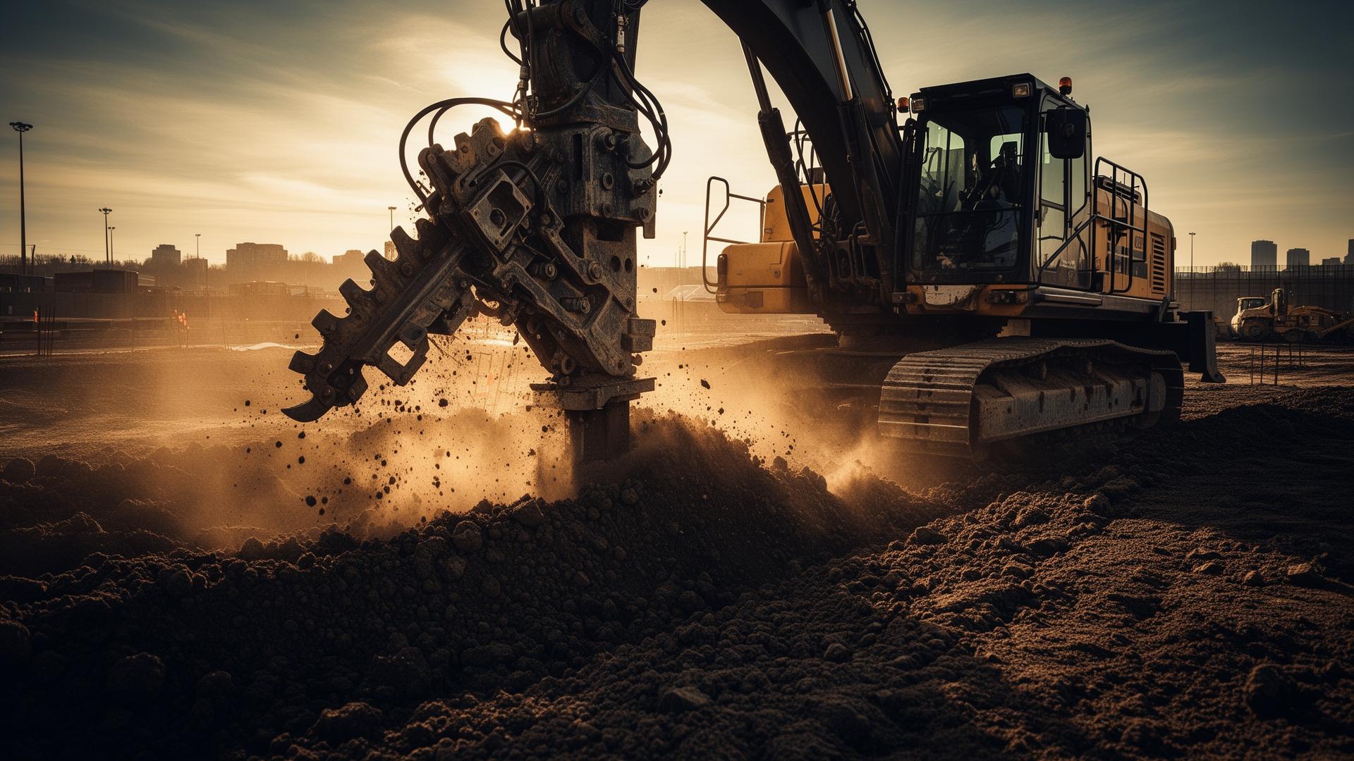 Trencher machine in action